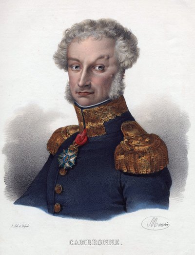Portrett av Pierre Cambronne (1770-1842) - Anonym - 1835 - Litografi, akvarell - 32x24 - Privat samling av Anonymous Anonymous