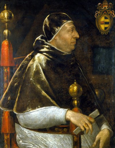 Portrett av pave Alexander VI (Rodrigo Borgia 1431-1503). anonymt maleri. . Milan. av Anonymous Anonymous