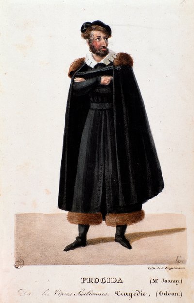 Portrett av Procida tolket av Joanny i The Sicilian Vespers opera av Giuseppe Verdi av Anonymous Anonymous