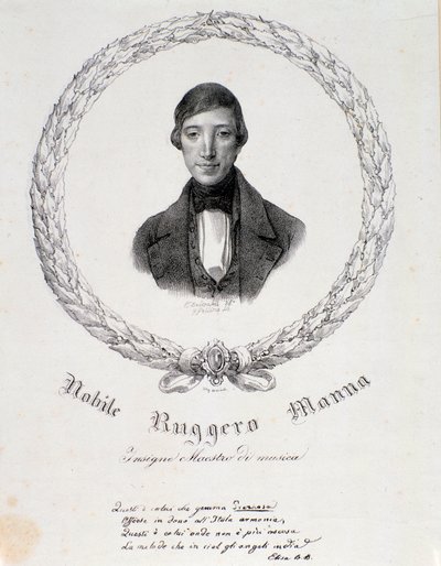 Portrett av Ruggero Manna (litografi) av Anonymous Anonymous