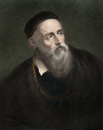 Portrett av Titian (1490-1576), Tiziano Vecellio, venetiansk maler av Anonymous Anonymous