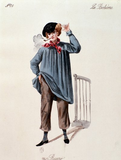 Portrett av en gateselger I, fra La boheme av Puccini (1892-1895) av Anonymous Anonymous