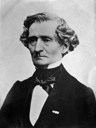 Portrett av den engelske komponisten Hector Berlioz (s/hvitt foto av Anonymous Anonymous