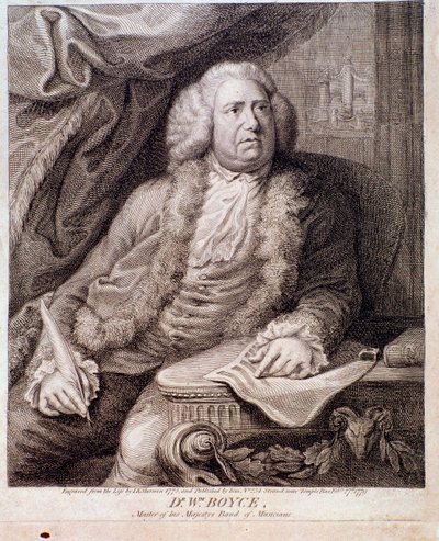 Portrett av den engelske komponisten William Boyce (gravering. 1700-tallet) av Anonymous Anonymous