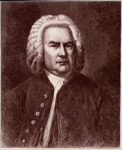 Portrett av den tyske komponisten Johann Sebastian Bach (gravering. 1800-tallet) av Anonymous Anonymous