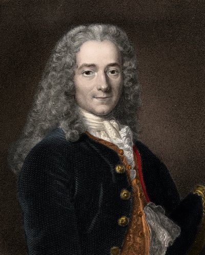 Portrett av den franske forfatteren og filosofen Francois-Marie Arouet dit Voltaire (1694-1778) av Anonymous Anonymous
