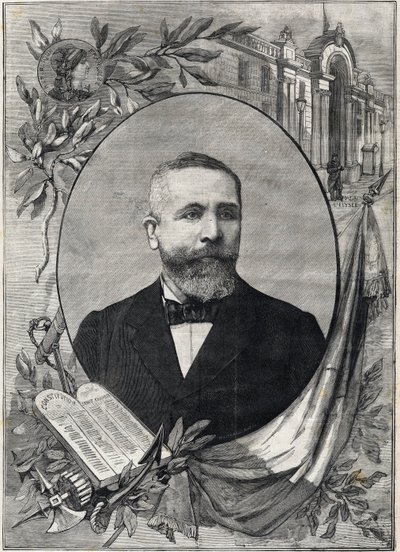 Portrait of the new French president Emile Loubet (1838-1929) elected on 18 February 1899. Engraving. In “The Little Parisien” av Anonymous Anonymous