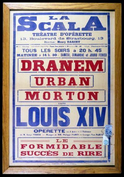 Plakater for operetten "Louis XIV"" på La Scala av Anonymous Anonymous