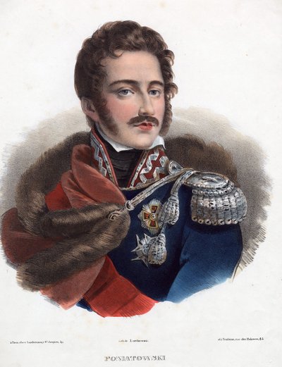 Prins Jozef Poniatowski - Anonym - 1835 - Litografi, akvarell - 32x24 - Privat samling av Anonymous Anonymous