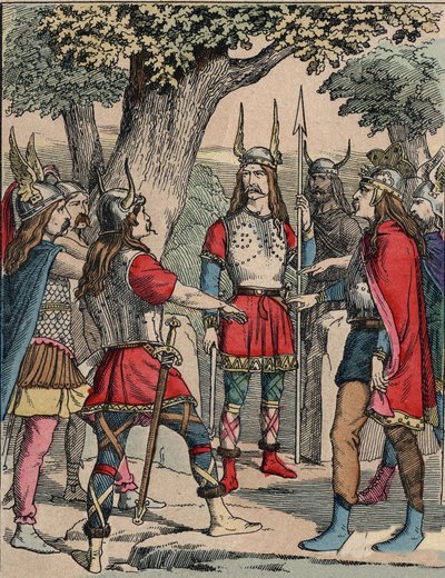 Representasjon av Vercingetorix (ca. 80-c. 46 f.Kr.) kriger og gallisk leder av Arvernes-stammen valgt av sitt folk til å lede krigen mot romerne» (Portrett av Vercingetorix (82 f.Kr.-46 f.Kr.) høvding for Arverni-stammen, valgt av sitt folk til å lede av Anonymous Anonymous