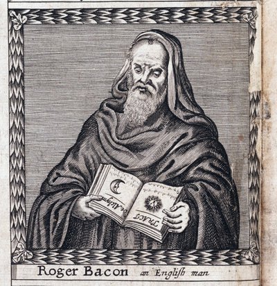 Roger Bacon (1214-1294), med kallenavnet Doctor Mirabilis (Doctor beundringsverdig) - Anonymt arbeid, gravering av Anonymous Anonymous