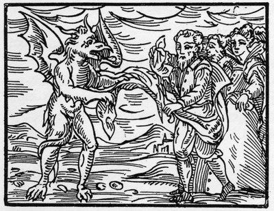 Satan strippet trollmennene for klærne deres - "Compendium Maleficarum", avtaler om heksene, deres ondskap og deres sortileges av Francesco Maria Guazzo eller Guaccio eller Guaccius (15?? -16??) 1608 Private Collection av Anonymous Anonymous