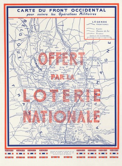 Andre verdenskrig (2. 2. 2. IIIe 39-45 1939-1945) - Krig 1939 1945 - Kart over vestfronten, donert av National Lottery av Anonymous Anonymous