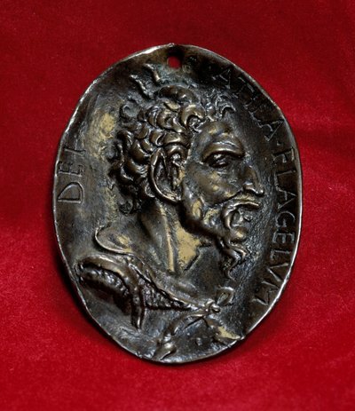 Sølvmedalje med bildet av Attila (395-453) hunernes konge, guds blomst. Paris, Louvre-museet av Anonymous Anonymous