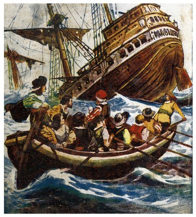 Senking of the Petrel Illustration fra "" Adventures of Morgan the Pirate"" 1908 av Anonymous Anonymous