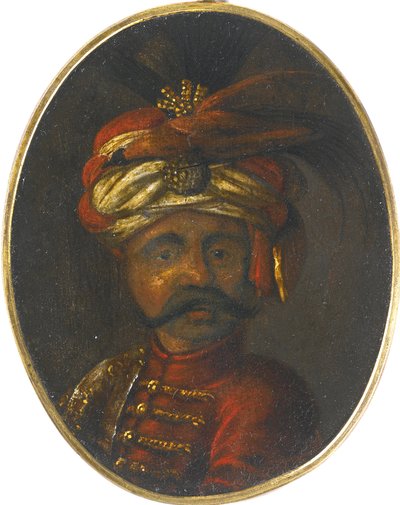 Soliman II - Suleiman II (1642-1691), Sultan fra det osmanske riket - Anonym - Andre halvdel av 1600-tallet. - Gouache på tre - 12x8,4 - Privat samling av Anonymous Anonymous