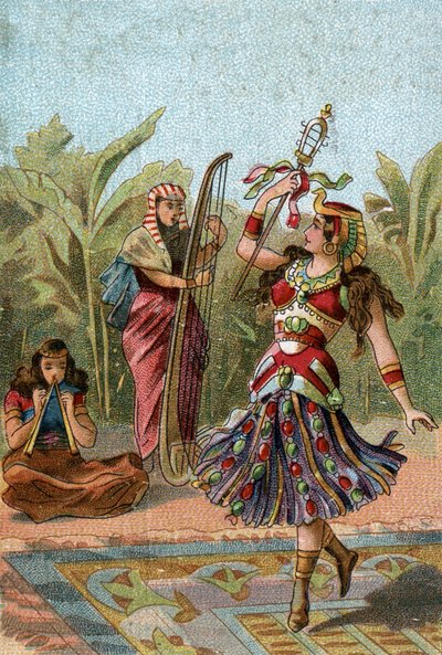TEATER I TIDEN: Egyptiske danser. Mimee-dansen var til ære blant egypterne. av Anonymous Anonymous