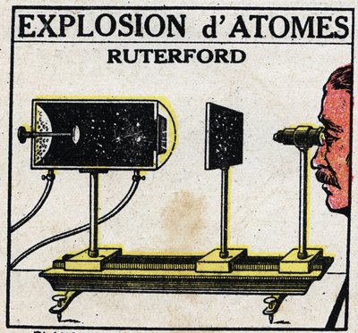 The Atom and Science: Explosion of Atoms by Ernest Rutherford (1871-1937). Anonymous illustration from 1925. Private collection. av Anonymous Anonymous