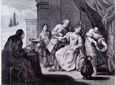 The Bloodletting, medisinsk teknikk (gravering av Anonymous Anonymous