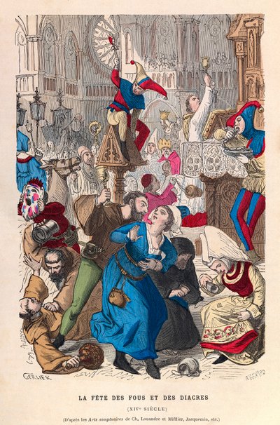Dårenes og diakonenes fest på 1500-tallet i Paris - dårenes og diakonenes fest på 1500-tallet i Paris - privat samling av Anonymous Anonymous