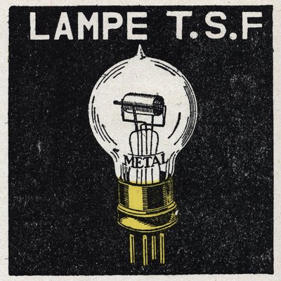 T.S.F.: T.S.F. lampe Anonym illustrasjon av 1925. Privat samling. av Anonymous Anonymous