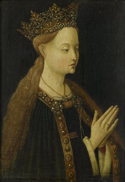 Jomfru Maria, ca. 1500 (olje på panel) av Anonymous Anonymous