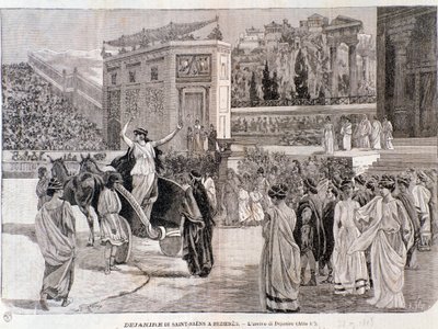 Ankomsten av Deianira, fra stykket Dejanira av Camille Saint-Saens, fremført på arenaen til Beziers i 1898 av Anonymous Anonymous