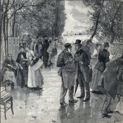 The book-book walk on the banks of the quays in Paris. Engraving in “” Le petit parisien”” on 30/10/1892. Private Collection av Anonymous Anonymous
