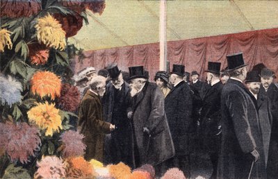 Krysantemfesten: offisiell krysantemutstilling. Gravering. En av avisen "" Le petit parisien"" den 20.11.1910. Privat samling. av Anonymous Anonymous