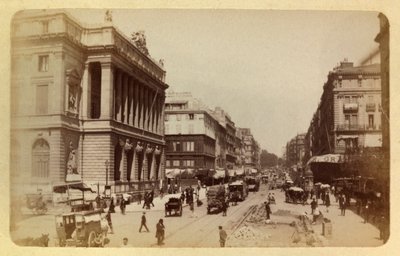 Byen Marseille og dens omgivelser rundt 1885 -1890: Perspektiv av Rue Canebiere og Rue de Noailles, privat samling av Anonymous Anonymous