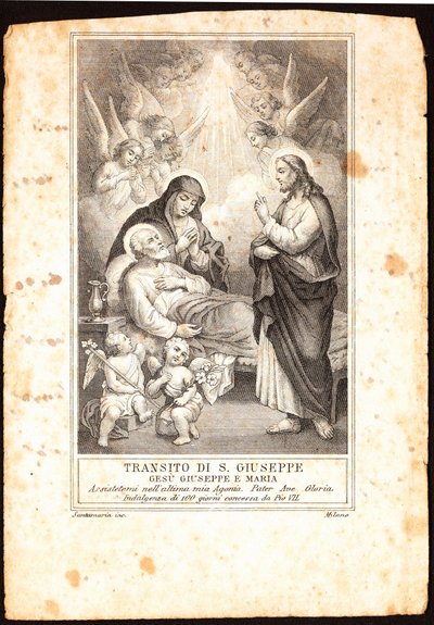 Døden til Saint Joseph Pious bilde. Privat samling fra 1800-tallet av Anonymous Anonymous