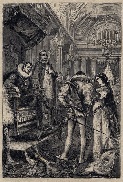 Ekteskapet til Giulia Farnese og Orsino Orsini i huset til Rodrigo Borgia 1489 - gravering fra 