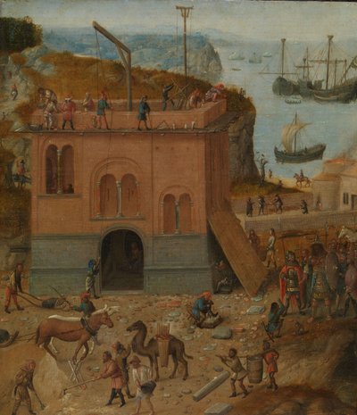Babels tårn, ca. 1490 (olje på panel) av Anonymous Anonymous