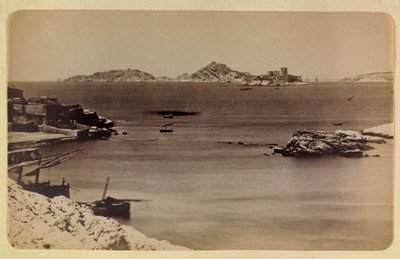 Byen Marseille og dens omgivelser rundt 1885 -1890: slottet If og øyene, privat samling av Anonymous Anonymous