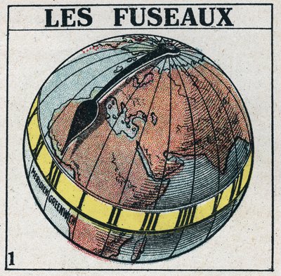 Time: Time zones of Earth. Anonymous illustration of 1925. Private collection. av Anonymous Anonymous