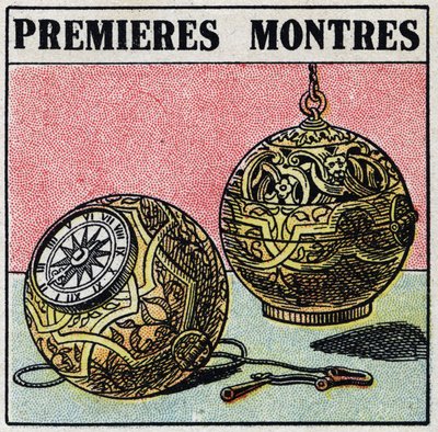 Time: first watches of the 15th century. Anonymous illustration of 1925. Private collection. av Anonymous Anonymous