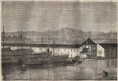 Toulons fengsel på 1800-tallet. Gravering i "Historien om straffedømte fra deres skapelse til i dag"" (1877) av Pierre Zaccone (1817-1895) (Colonia Penale - Straffekoloni) Privat samling. av Anonymous Anonymous