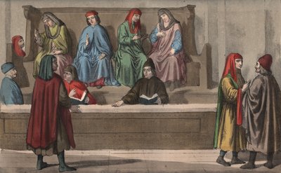 Tribunal des marchands, ou tribunal de commerce - 15th century - Merchant tribunal, Italy av Anonymous Anonymous
