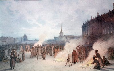 Tsar Nicholas I og hans soldater under 14. desember av Anonymous Anonymous