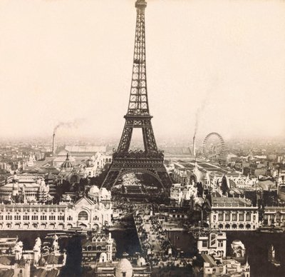 Universal Exposition of 1900 - Exposition Universelle de 1900 i Paris: Panoramautsikt over Champs de Mars - privat samling av Anonymous Anonymous