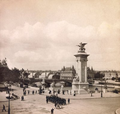 Universal Exposition of 1900 - Exposition Universelle de 1900 i Paris: Pylone du pont Alexandre III - privat samling av Anonymous Anonymous