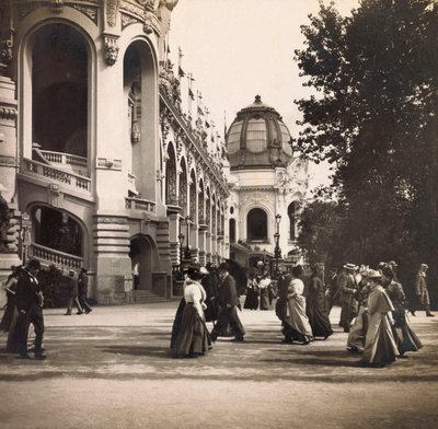Universal Exposition of 1900 - Exposition Universelle de 1900 i Paris: Utsikt tatt på Champs de Mars - privat samling av Anonymous Anonymous