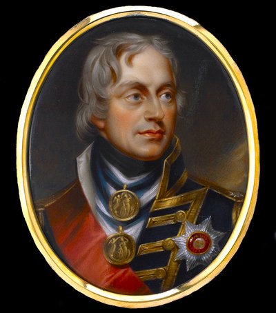 Viseadmiral Horatio Nelson (admiral Nelson) (1758-1805) - Anonym Gouache på porselen av Anonymous Anonymous