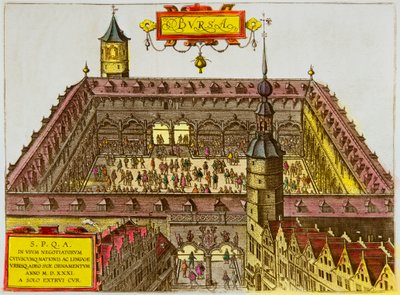 Utsikt over Antwerpen-børsen, grunnlagt i 1531, Privee Collection av Anonymous Anonymous