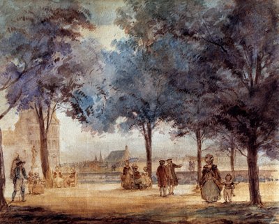 Utsikt over Tuileries-terrassen i Paris i 1786. av Anonymous Anonymous