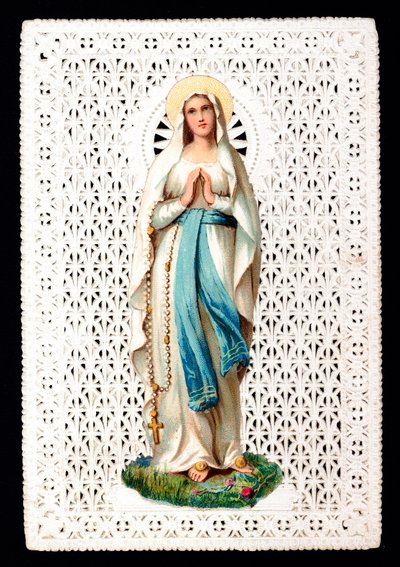 Jomfru Maria from bilde. Decoupage kromolitografi. av Anonymous Anonymous