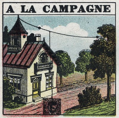 Trådløs telefoni: på landsbygda. Anonym illustrasjon av 1925. Privat samling. av Anonymous Anonymous