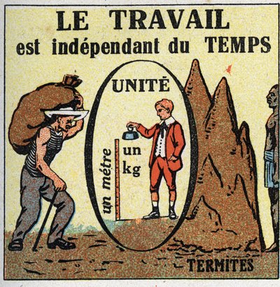 Arbeid og makt: arbeid er tidsavhengig. Anonym illustrasjon fra 1925. Privat samling. av Anonymous Anonymous