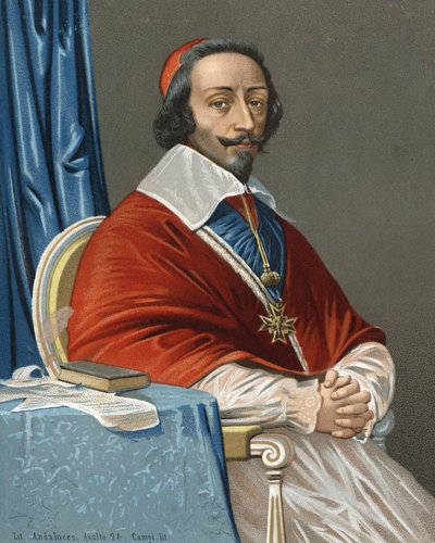 portrett av Armand Jean Du Plessis, kardinal av Richelieu Prélat og fransk statsmann (Paris av Anonymous Anonymous