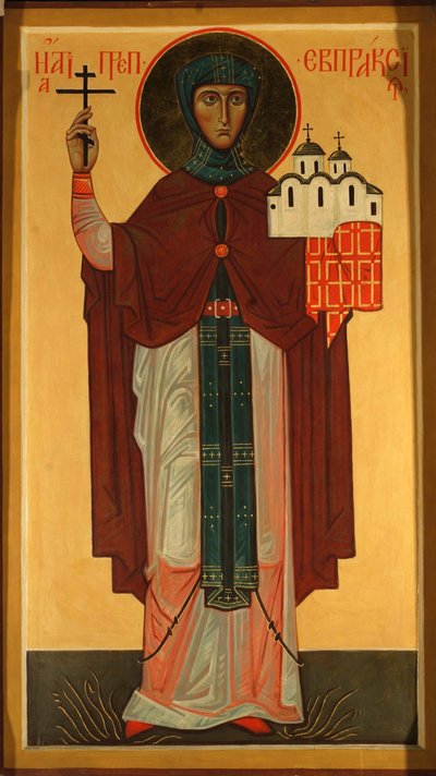 Saint Eupraxia, prinsesse av Pskov av Anonymous Russian icon painter